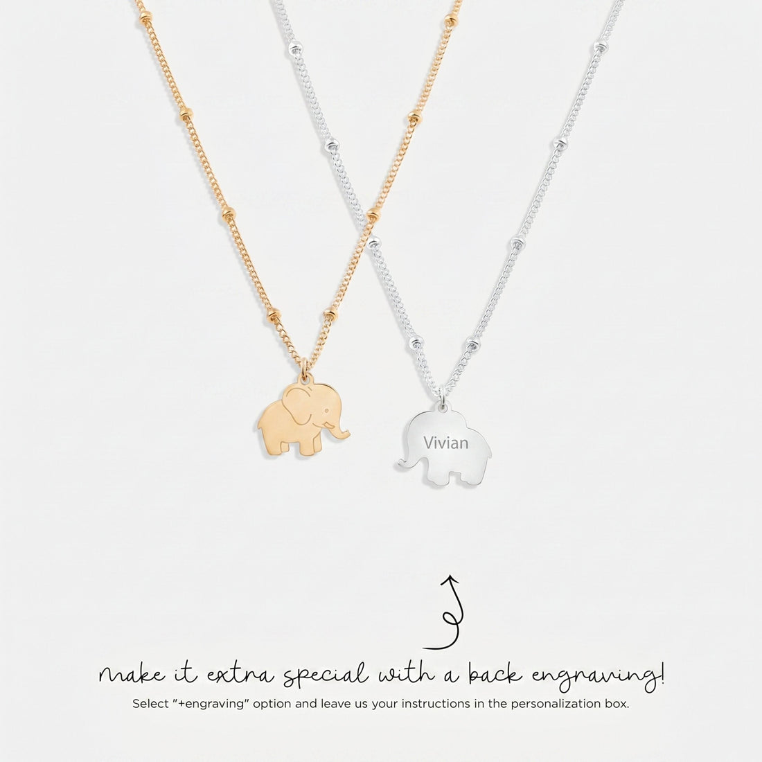 Tiny Elephant Beady Necklace