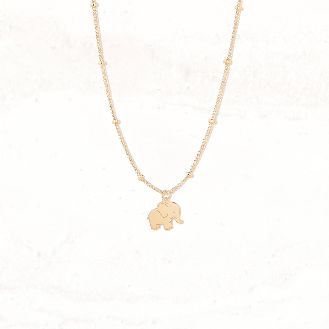 Tiny Elephant Beady Necklace