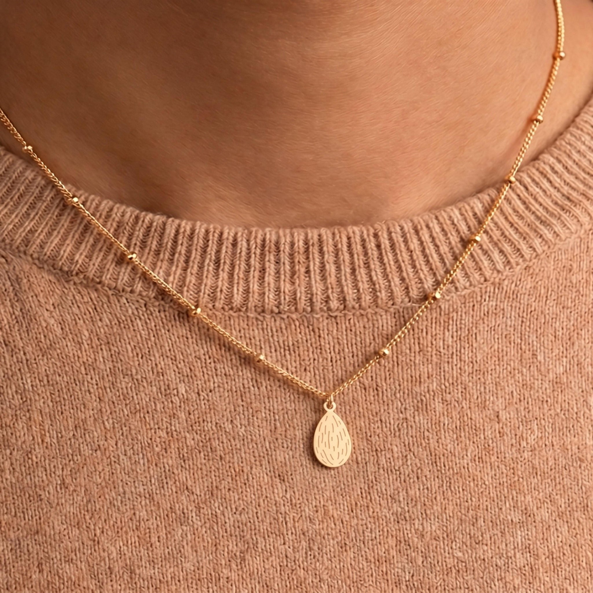 Almond Charm Beady Necklace