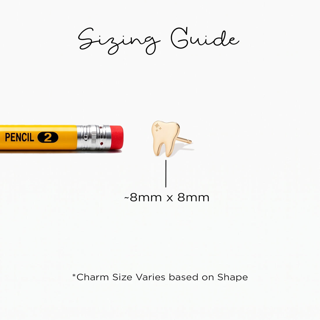 Sparkling Tooth Charm Stud Earrings