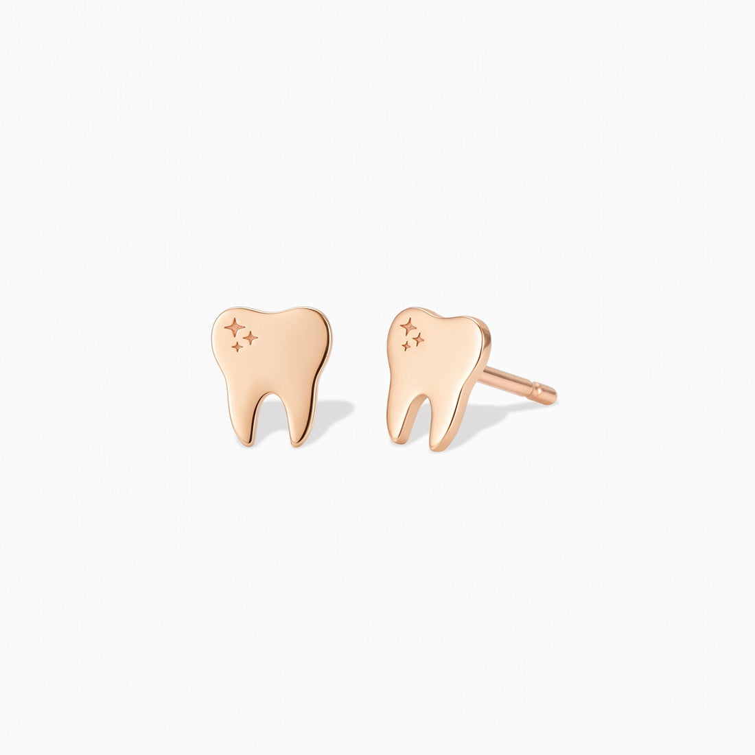 Sparkling Tooth Charm Stud Earrings