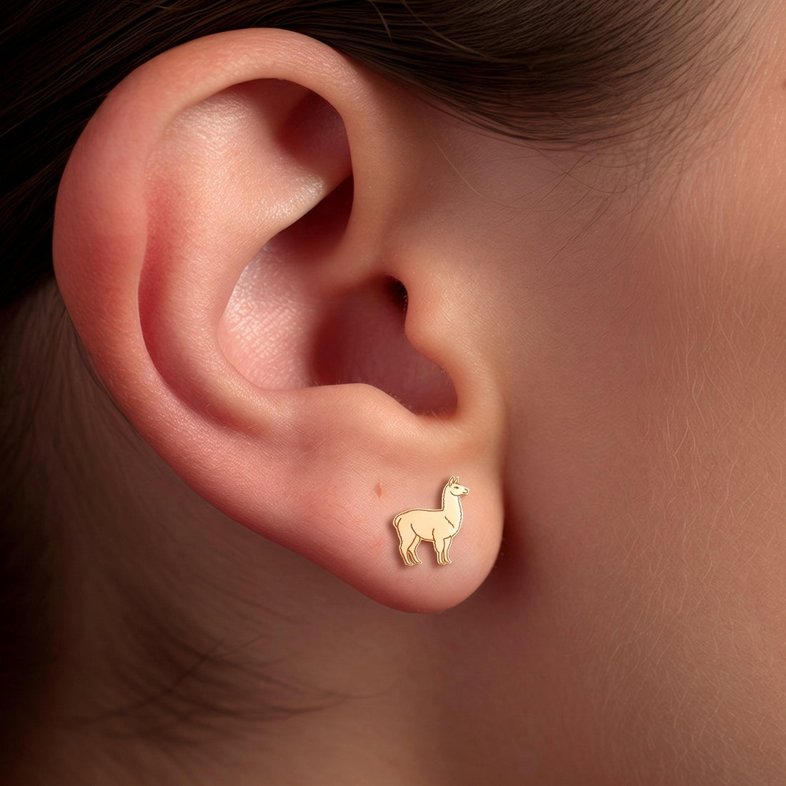 Llama Charm Stud Earrings