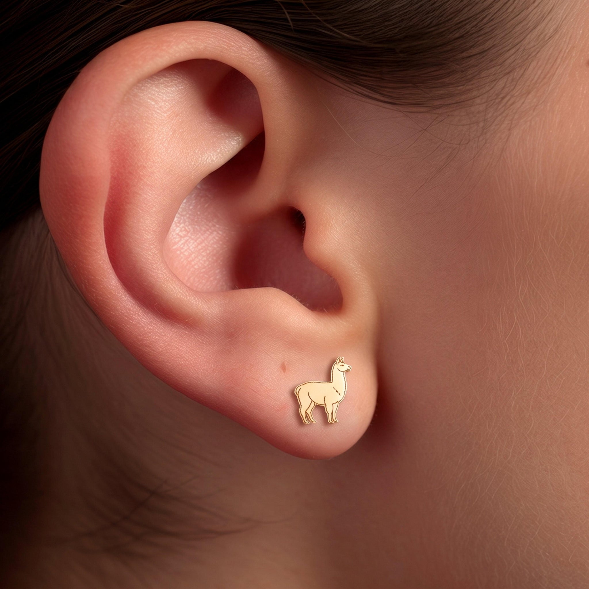 Llama Charm Stud Earrings