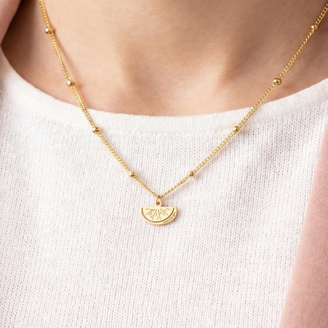 Lemon Slice Charm Necklace