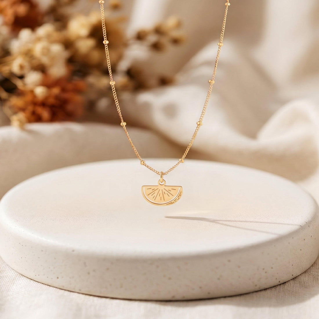 Lemon Slice Charm Necklace
