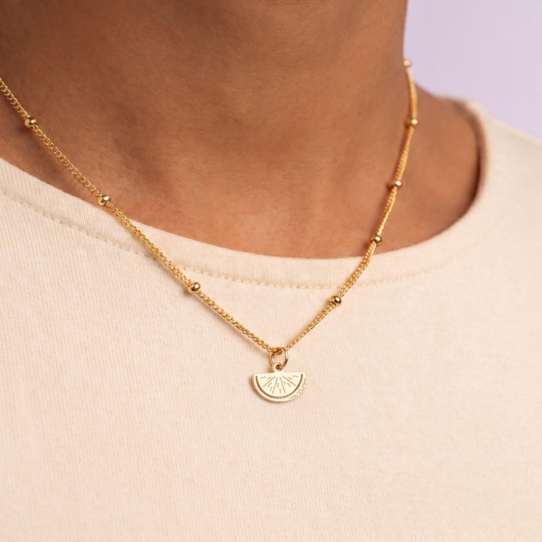 Lemon Slice Charm Necklace