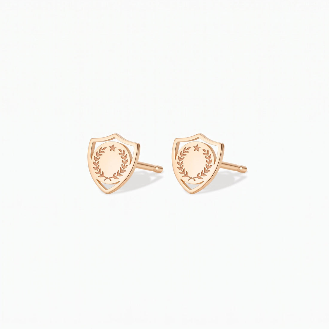 Laurel Crest Charm Stud Earrings