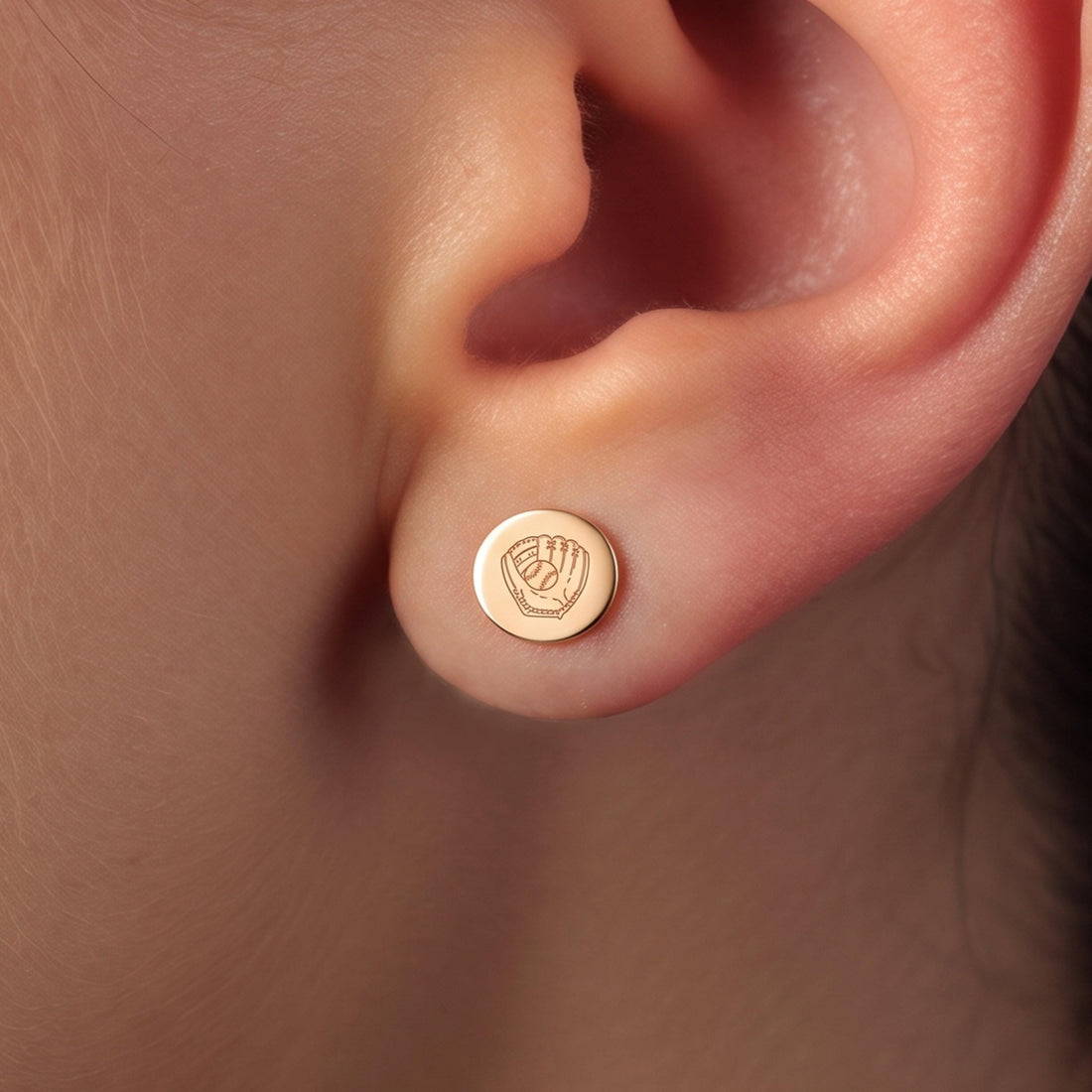 Baseball Glove Charm Stud Earrings