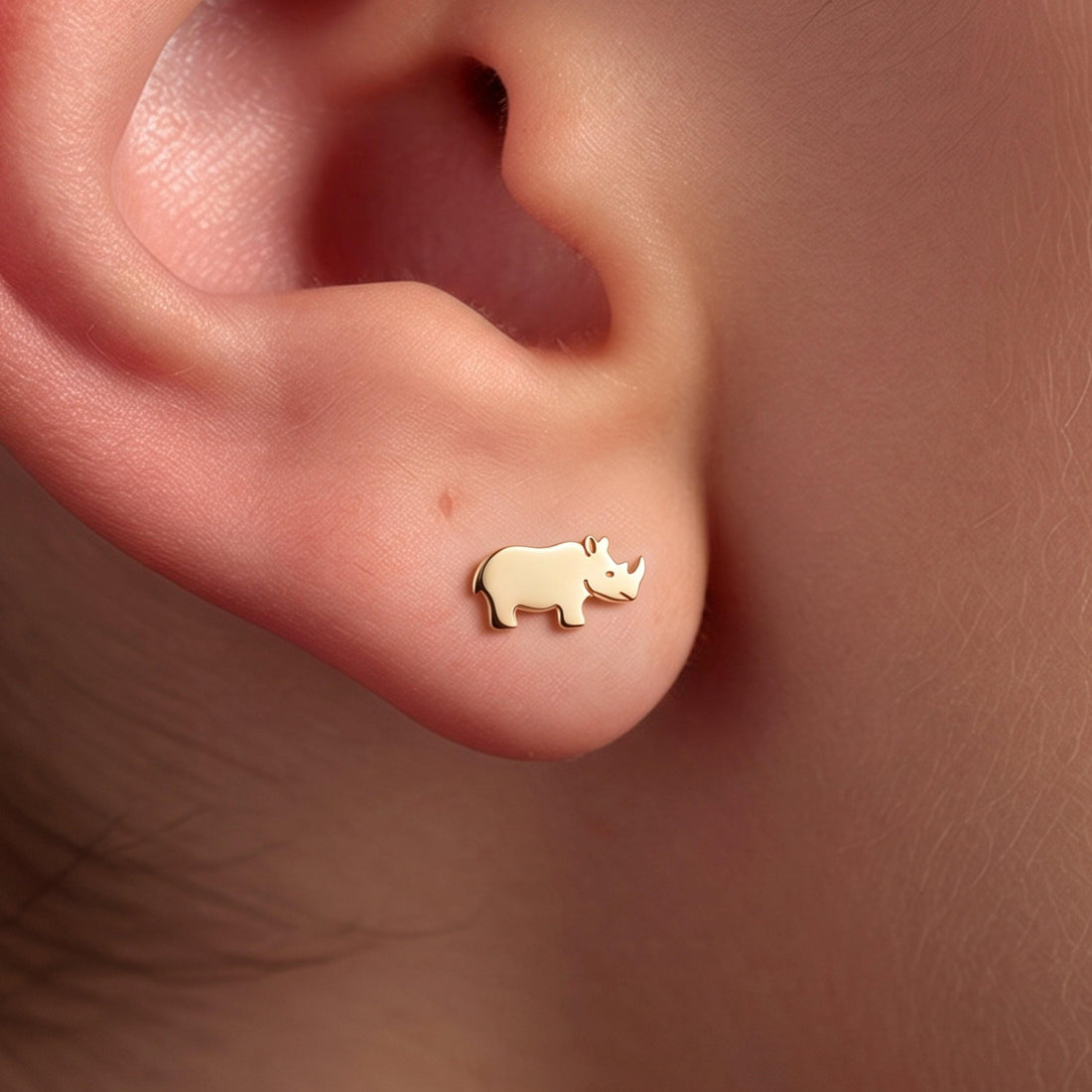Rhino Head Stud Earrings