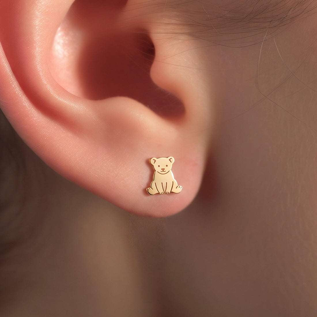 Sitting Teddy Bear Stud Earrings