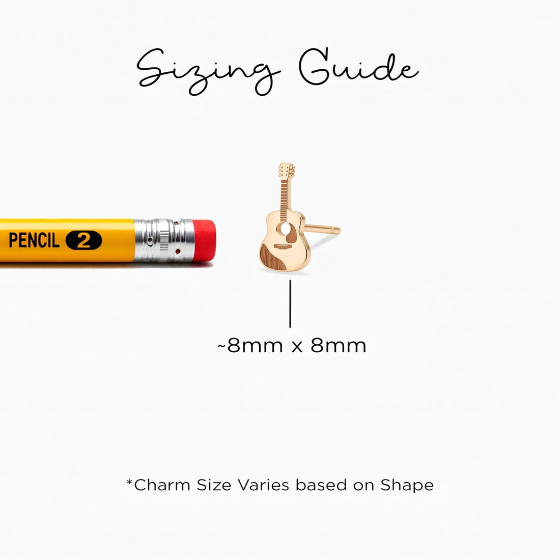 Acoustic Guitar Charm Stud Earrings