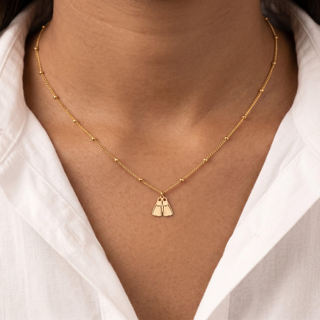 Diver Flippers Charm Necklace