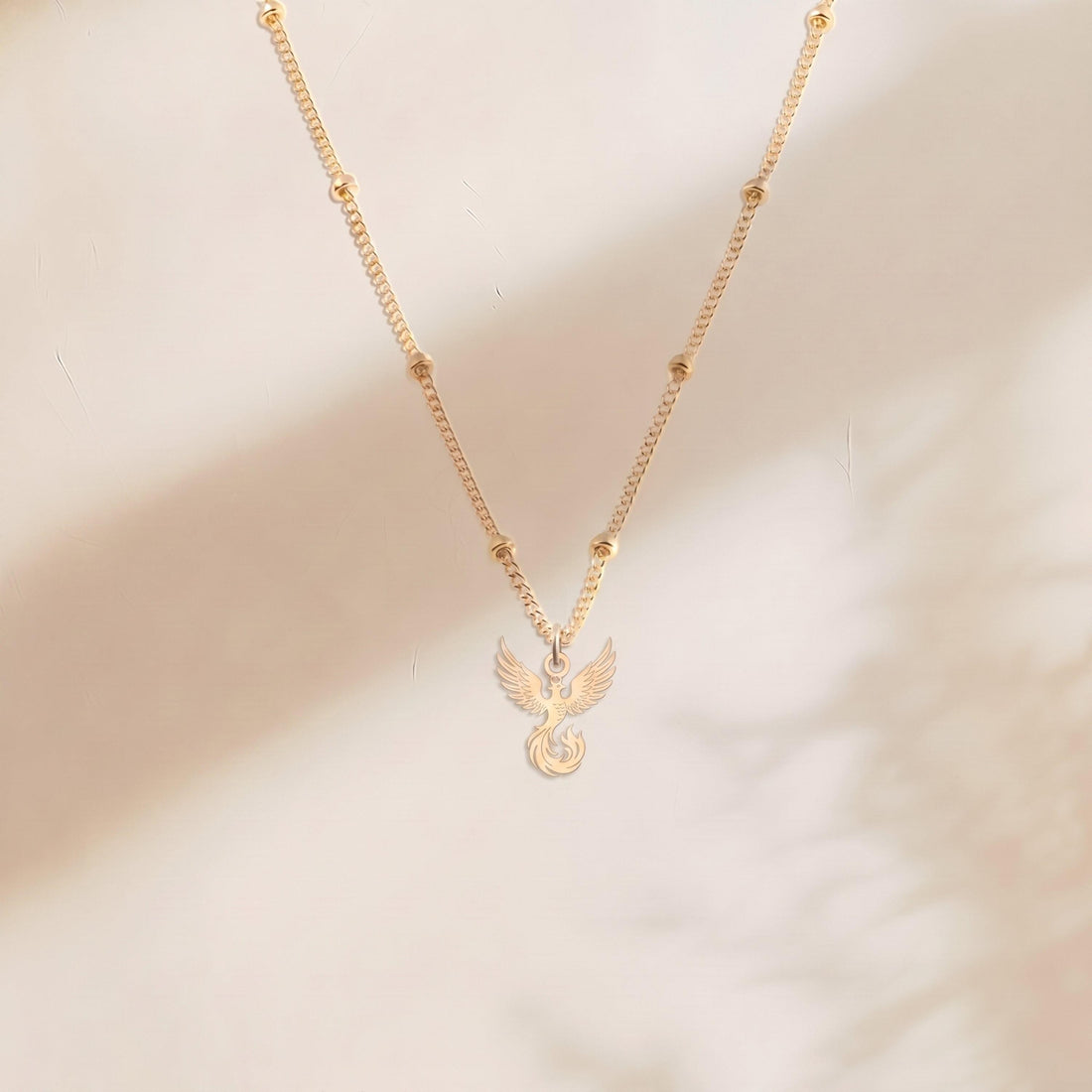 Phoenix Charm Beady Necklace