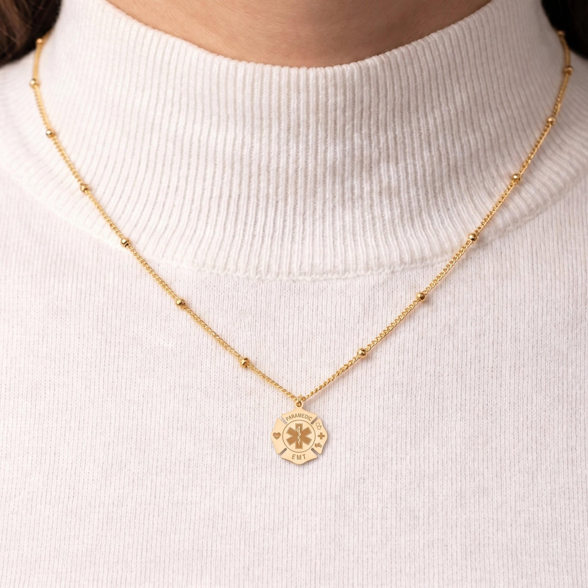 Paramedic Caduceus Beady Necklace