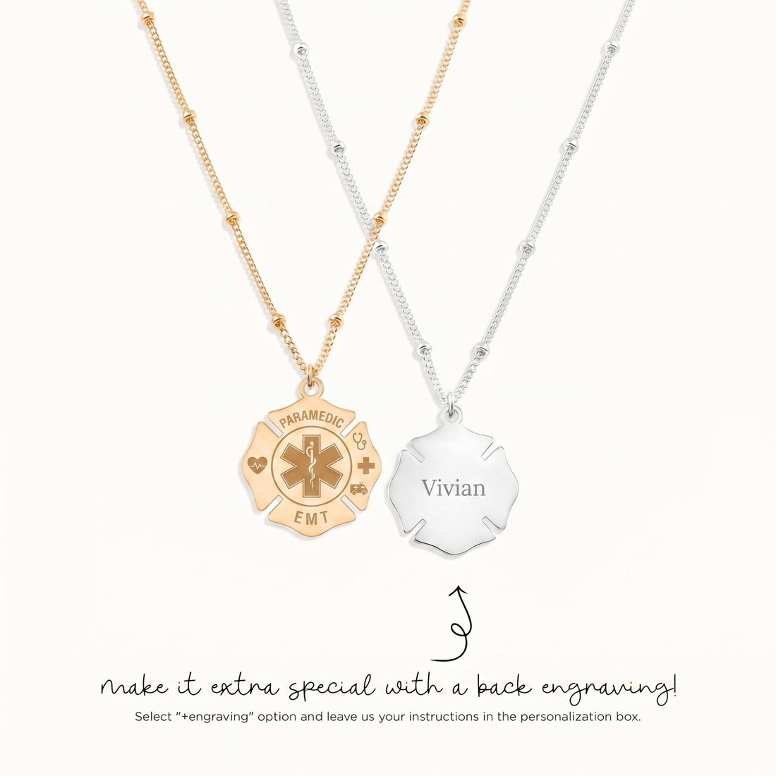 Paramedic Caduceus Beady Necklace