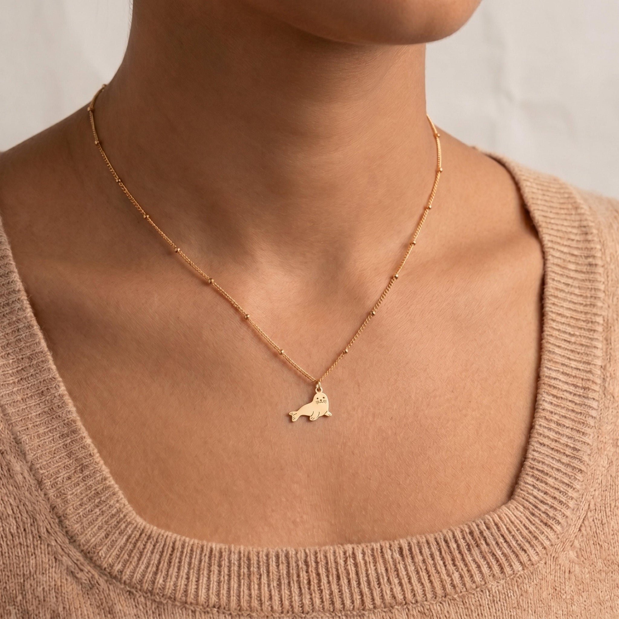 Baby Seal Pup Beady Necklace