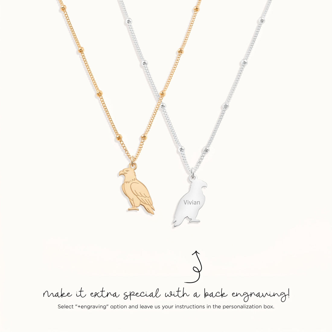 Sitting Eagle Charm Necklace