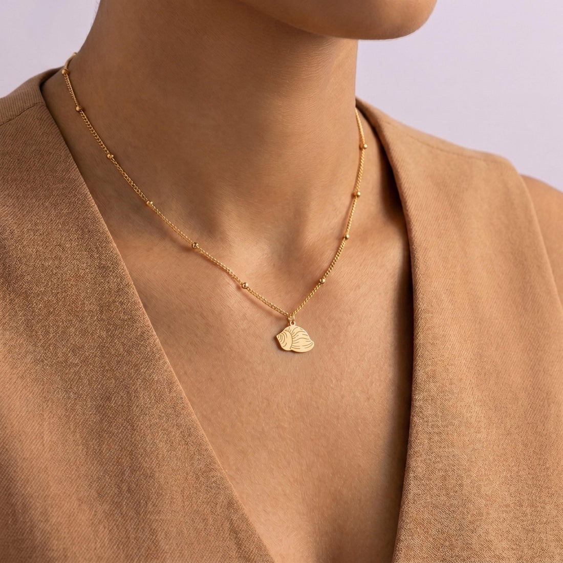 Seashell Charm Beady Necklace