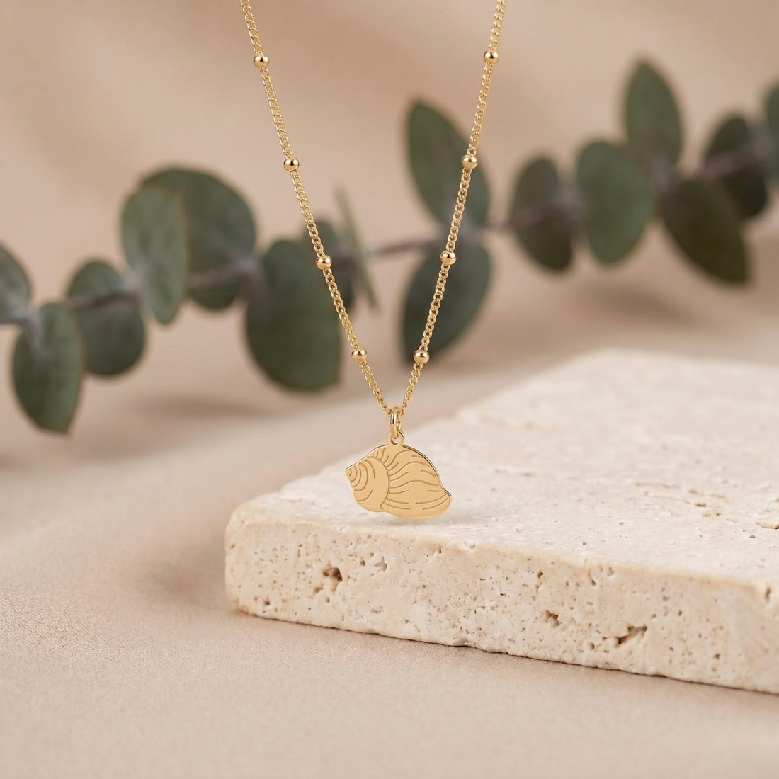 Seashell Charm Beady Necklace
