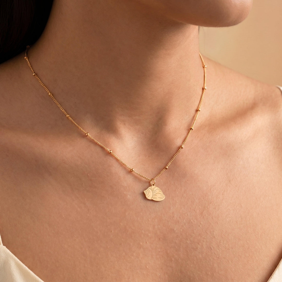 Seashell Charm Beady Necklace