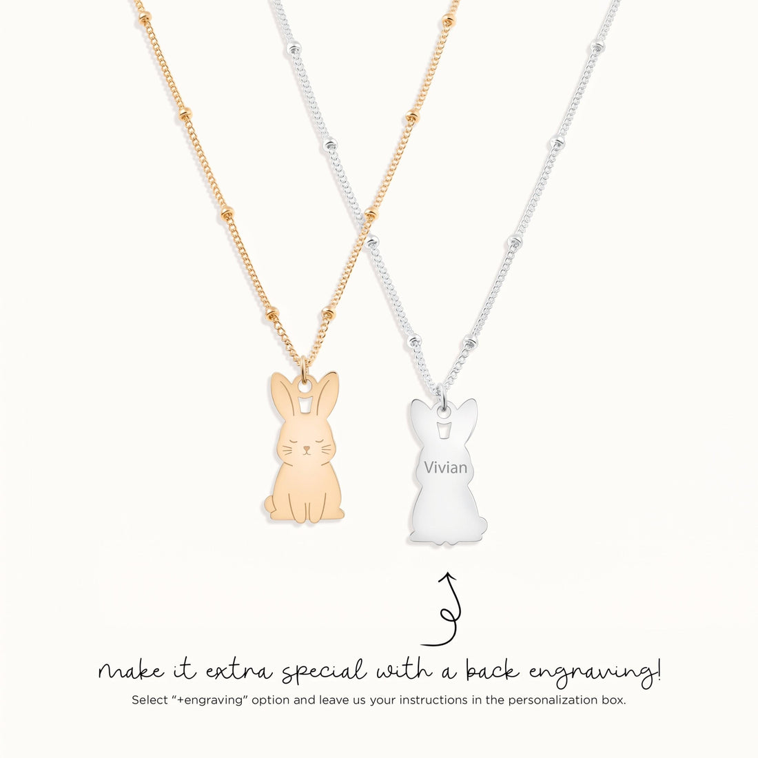 Sitting Bunny Charm Necklace