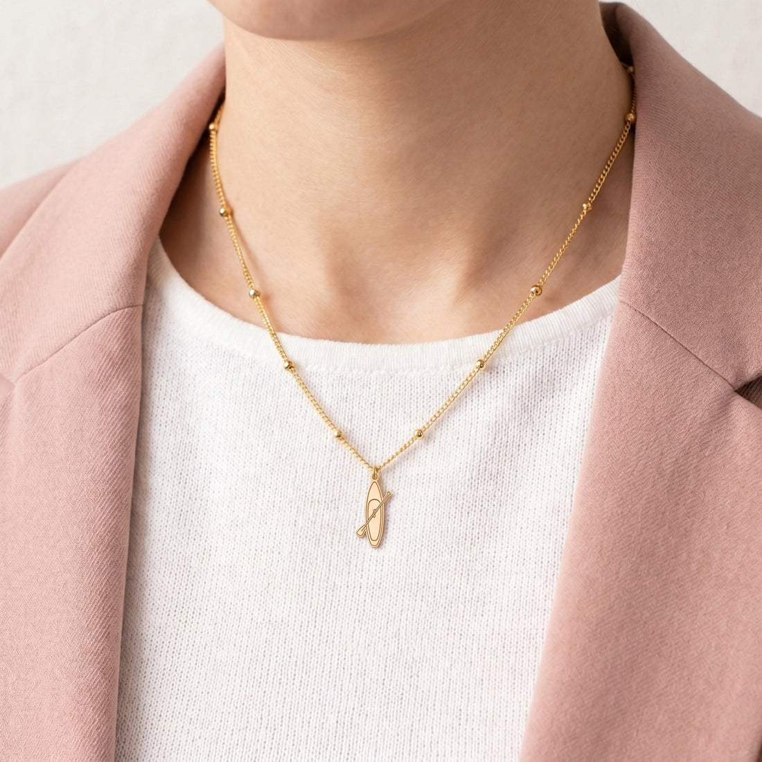 Kayak Paddle Beaded Necklace
