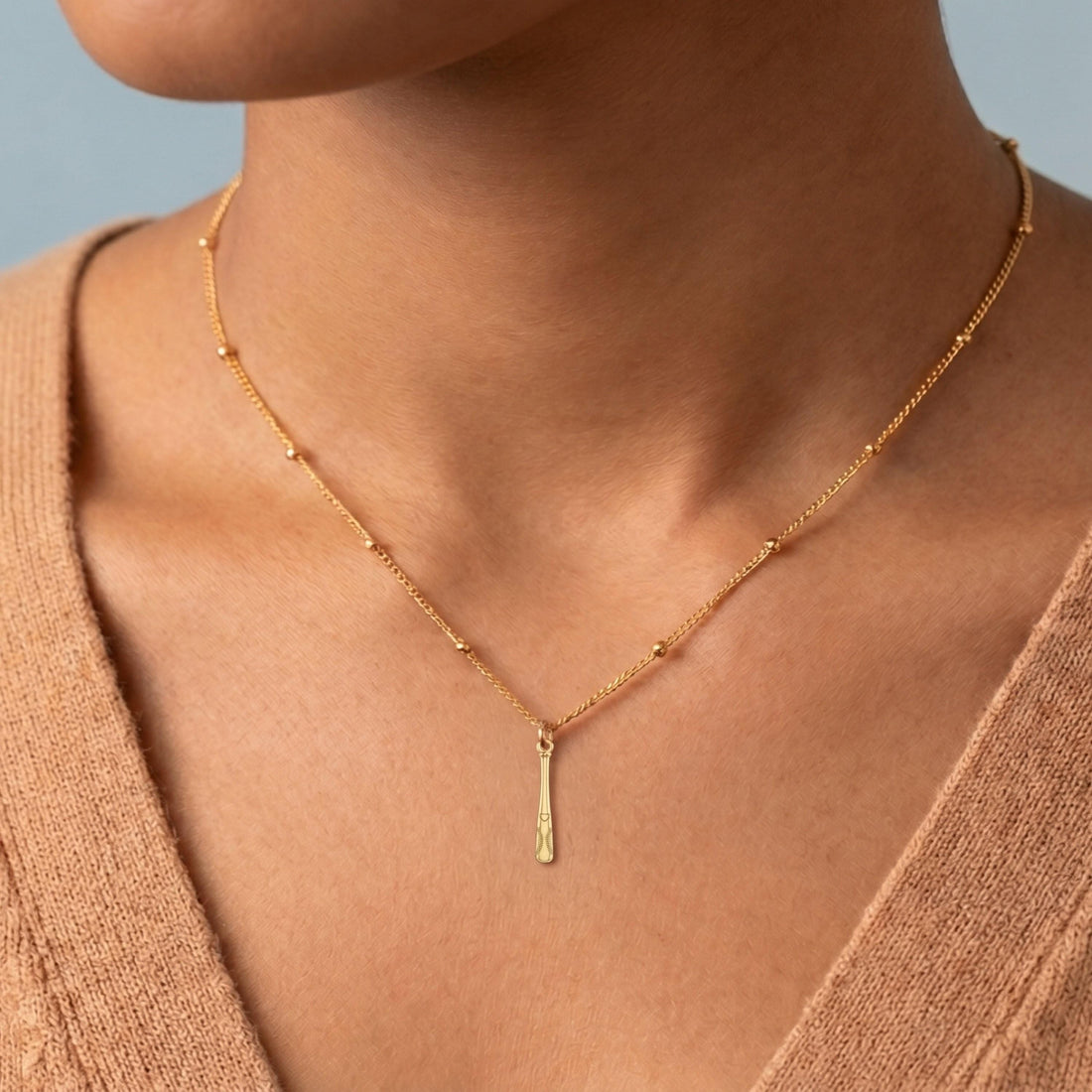 Baseball Bat Charm Necklace