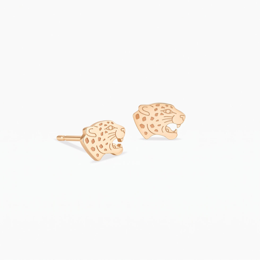 Leopard Head Charm Stud Earrings