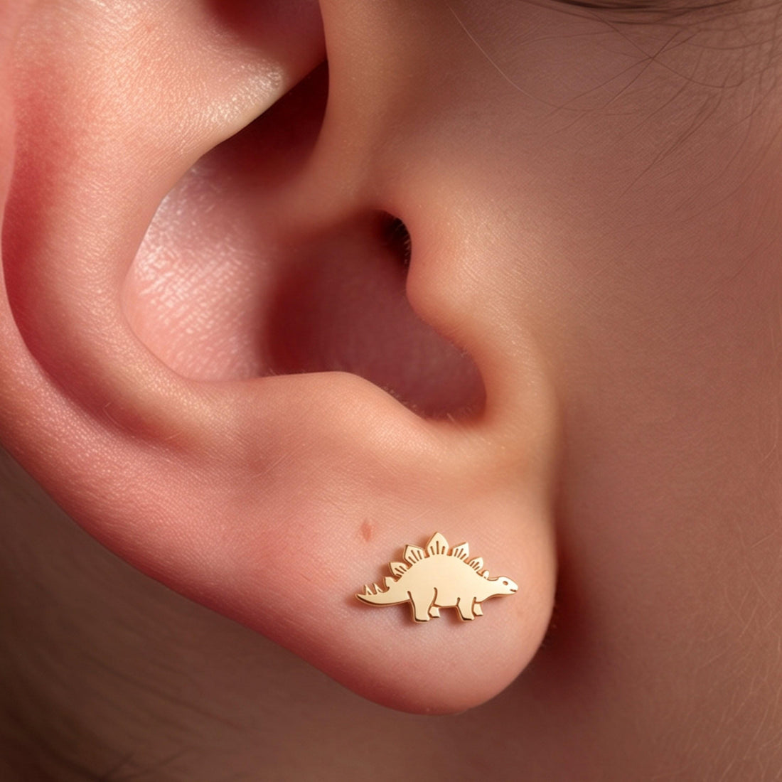 Stegosaurus Charm Stud Earrings
