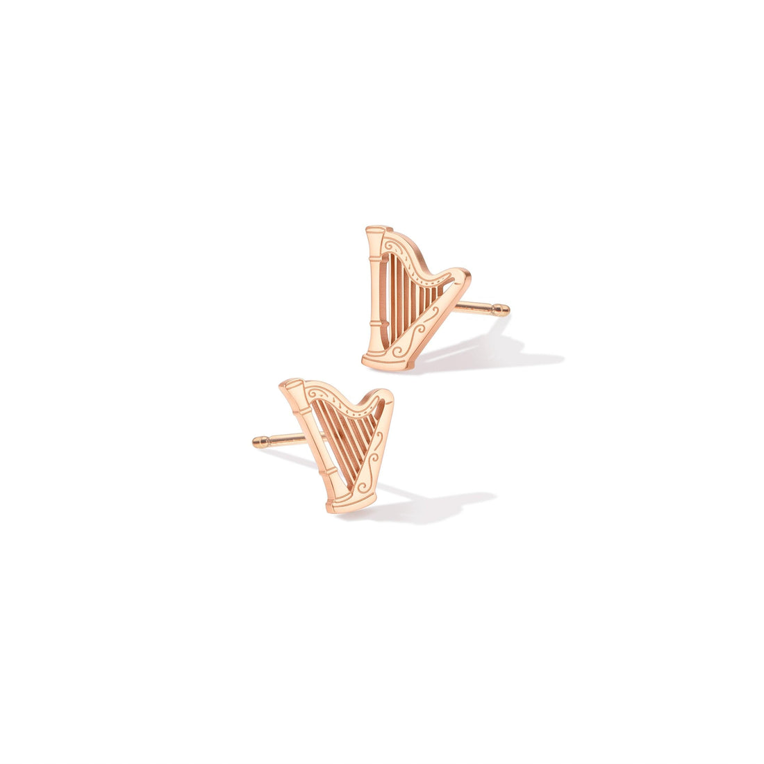 Harp Charm Stud Earrings