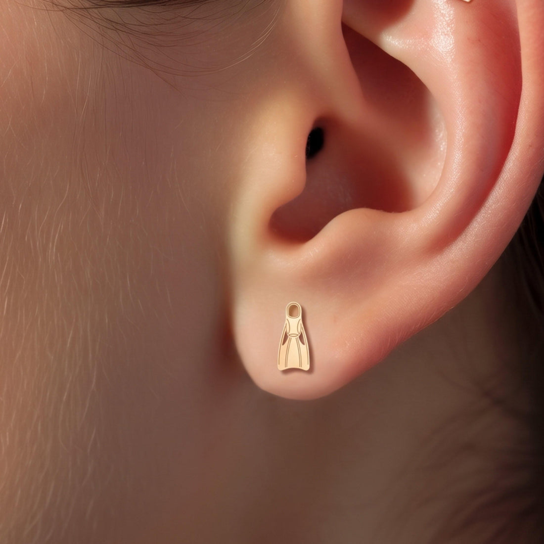 Flipper Fin Charm Stud Earrings