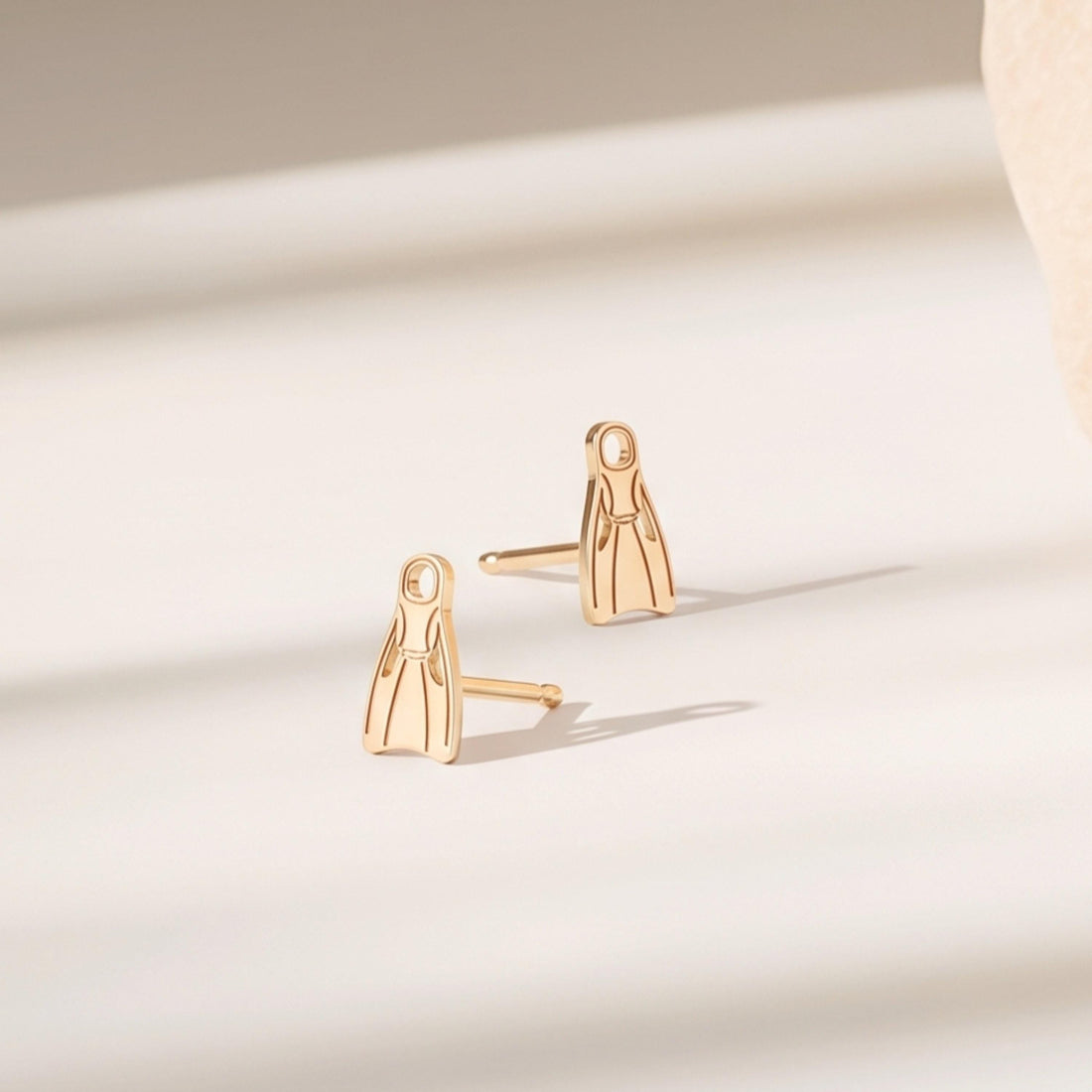 Flipper Fin Charm Stud Earrings