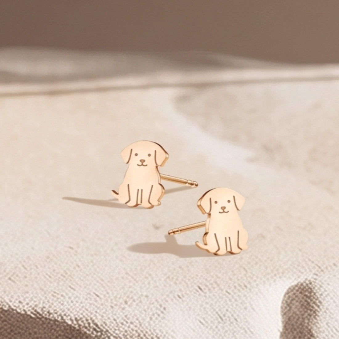 Labrador Puppy Dog Stud Earrings