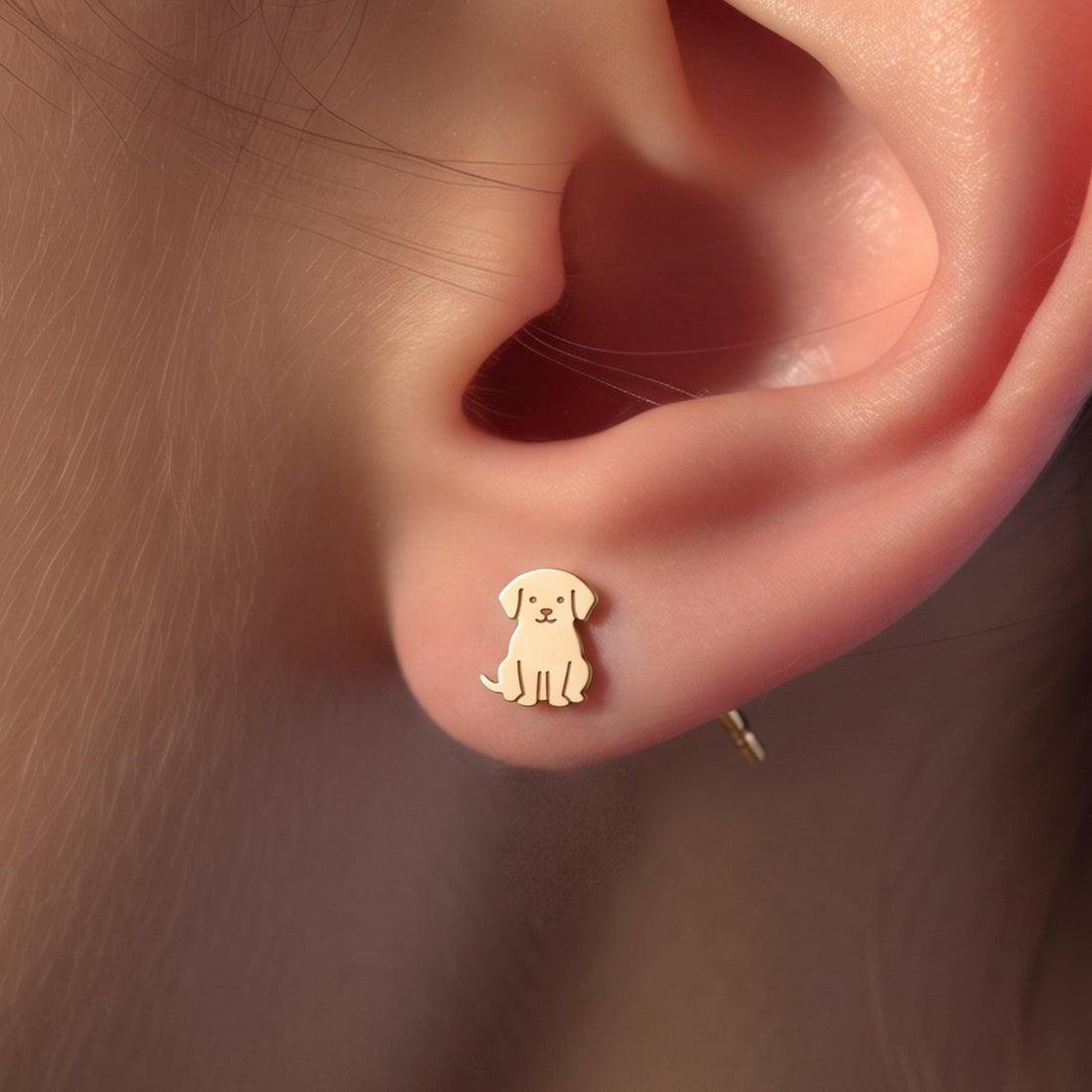 Labrador Puppy Dog Stud Earrings
