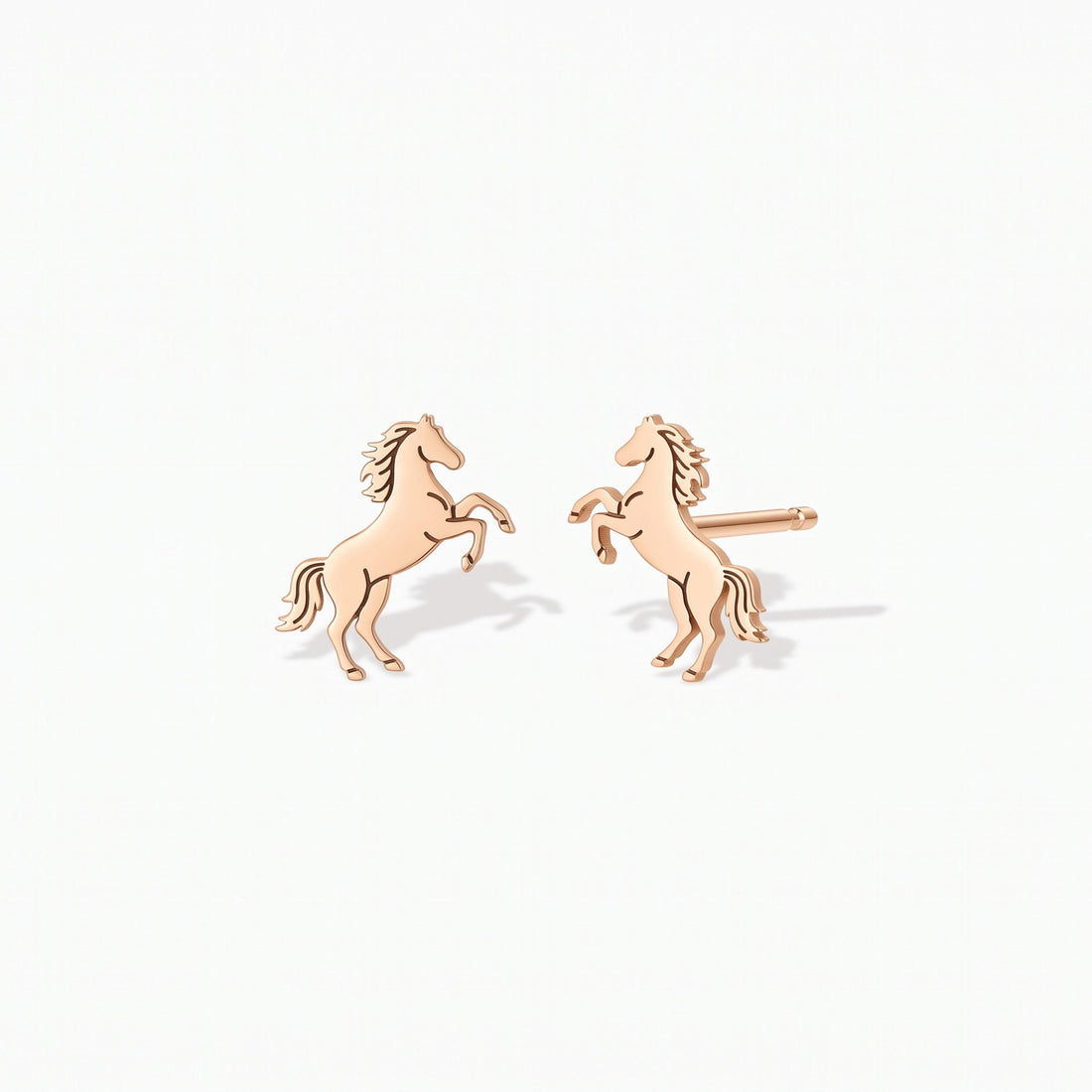 Rearing Horse Charm Stud Earrings