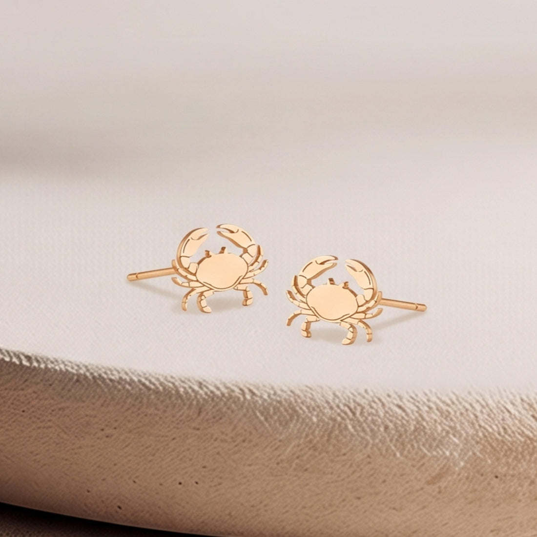Crab Charm Stud Earrings
