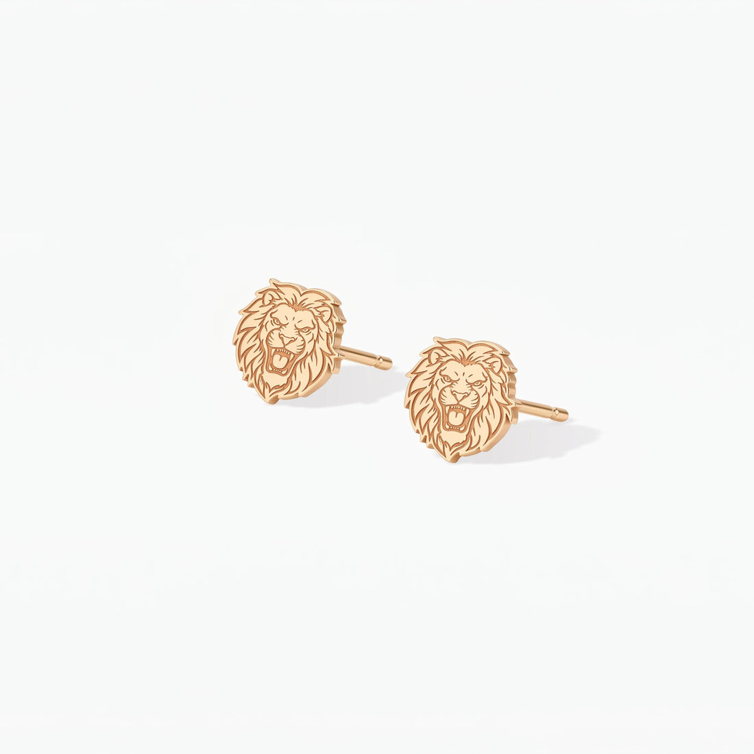 Roaring Lion Head Stud Earrings