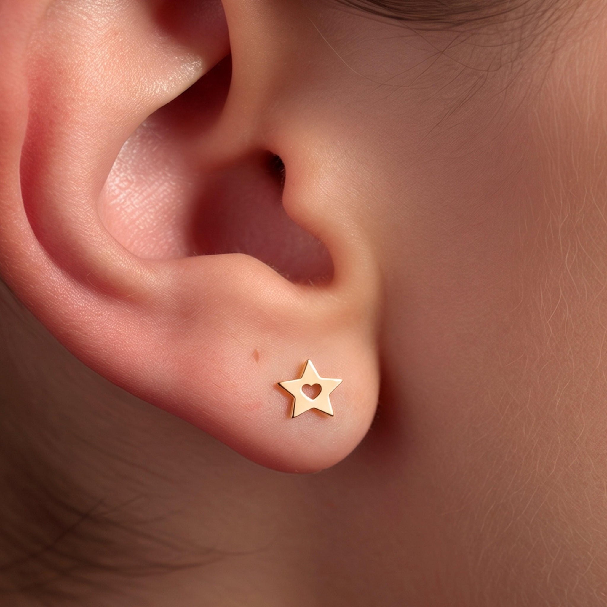 Heart Star Celestial Stud Earrings