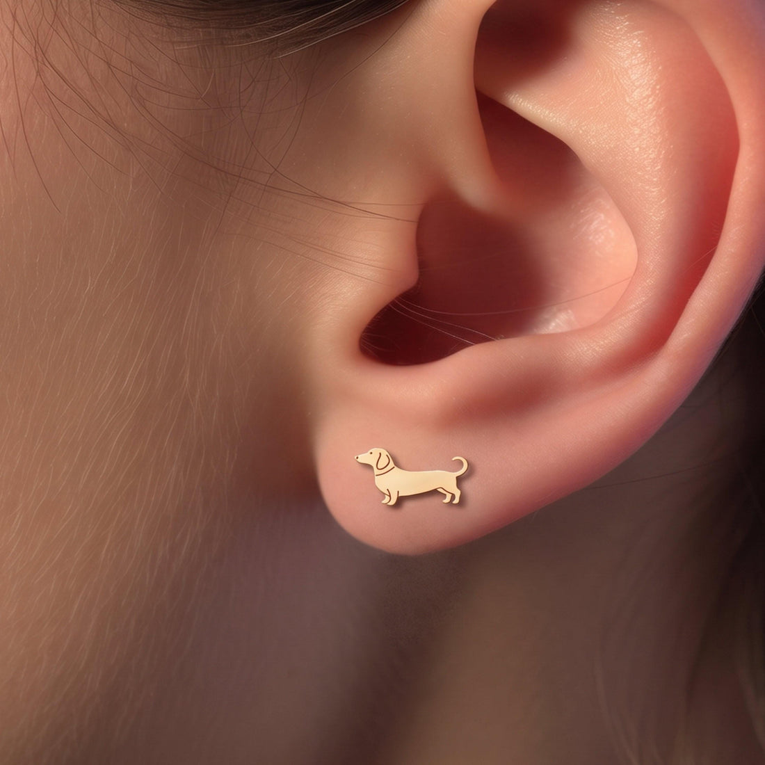 Dachshund Charm Stud Earrings