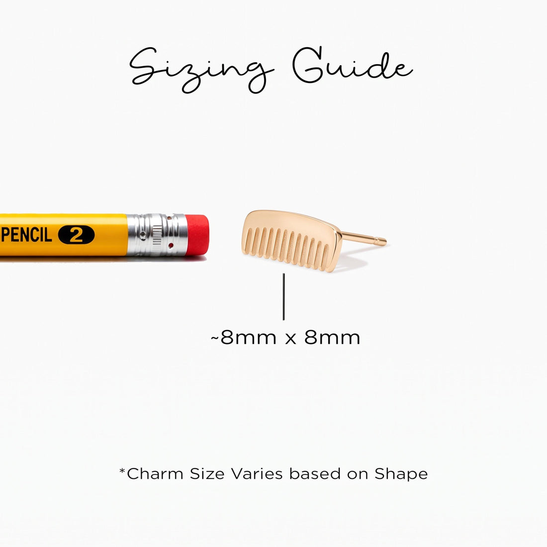 Hair Comb Charm Stud Earrings