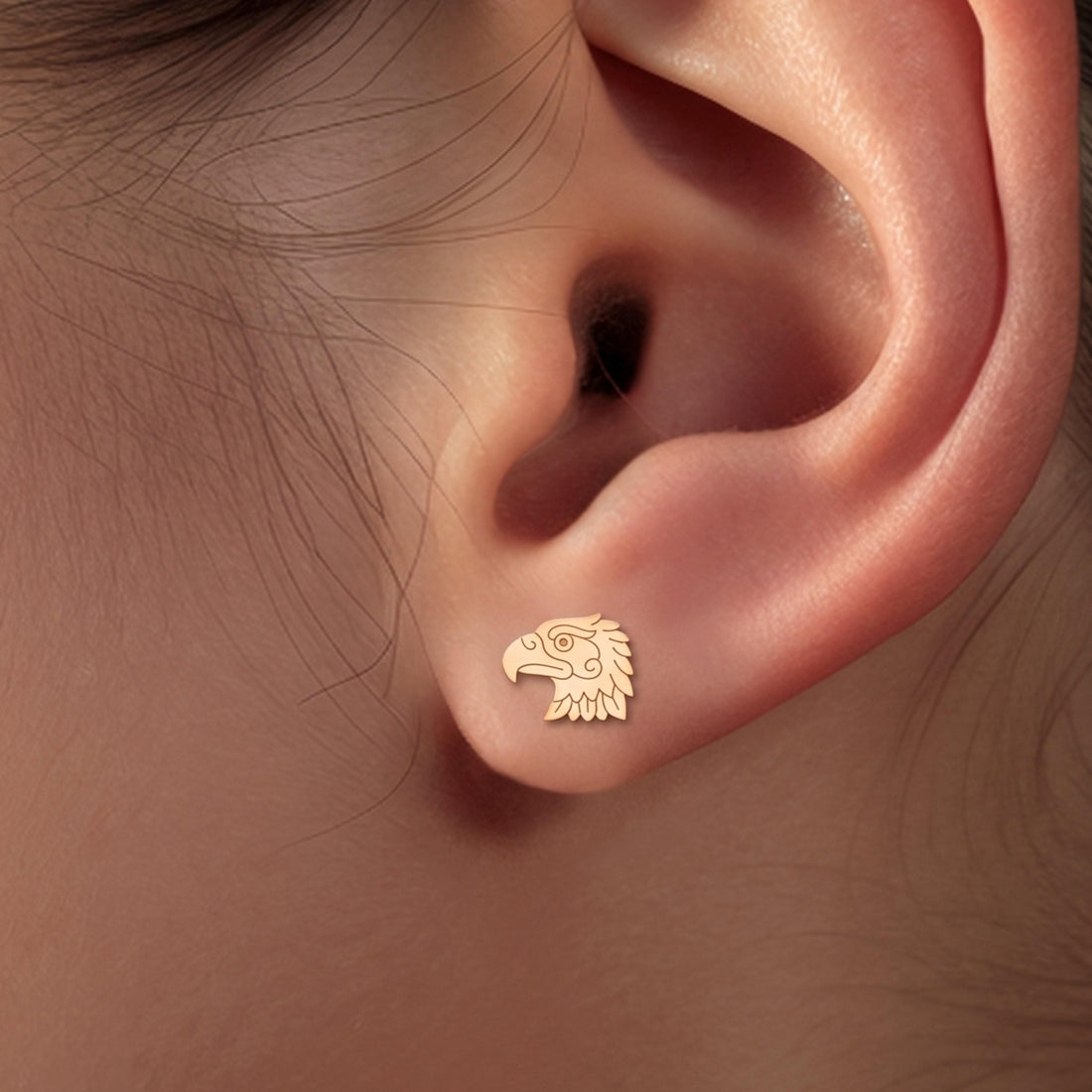 Eagle Head Charm Stud Earrings