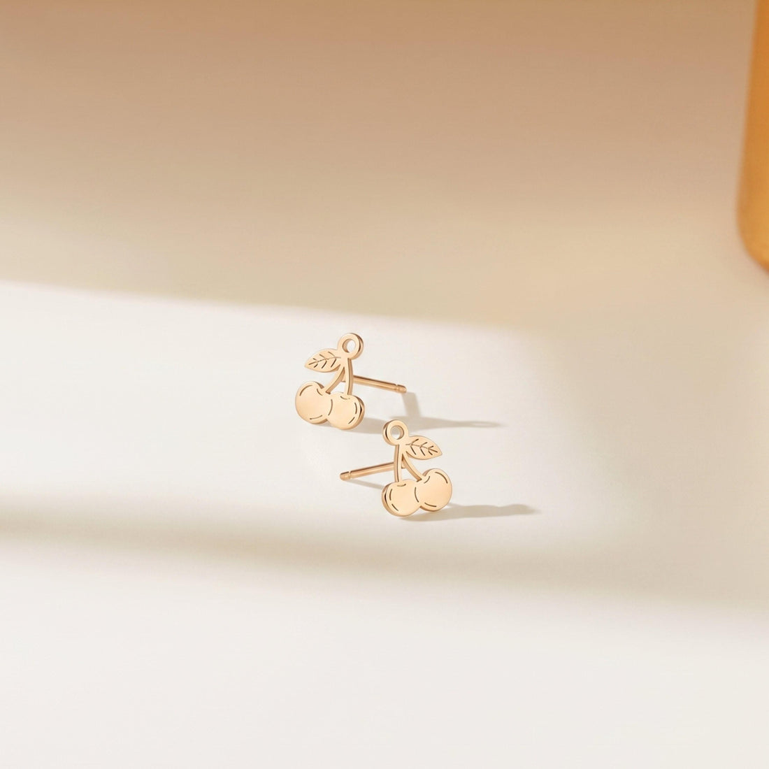 Cherry Pair Charm Stud Earrings
