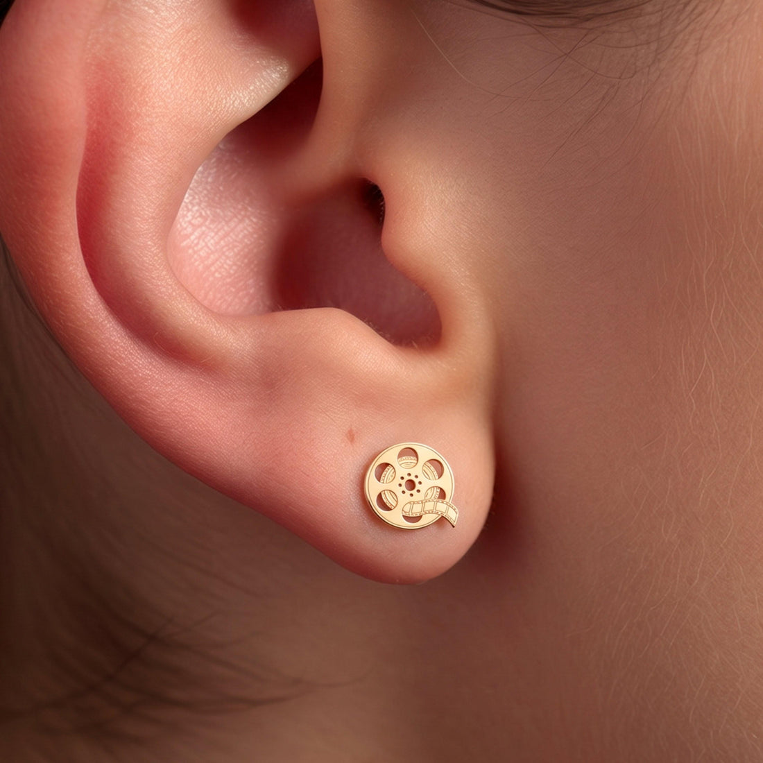 Film Reel Charm Stud Earrings