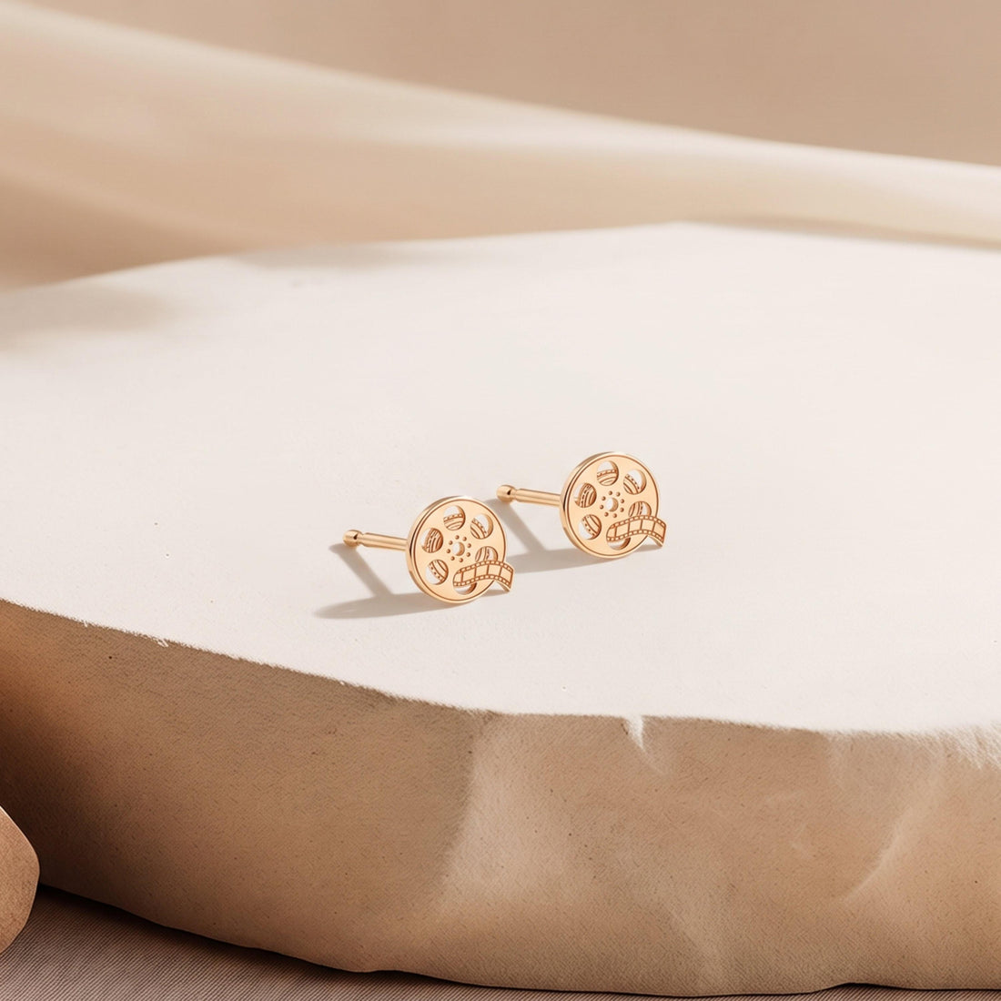 Film Reel Charm Stud Earrings