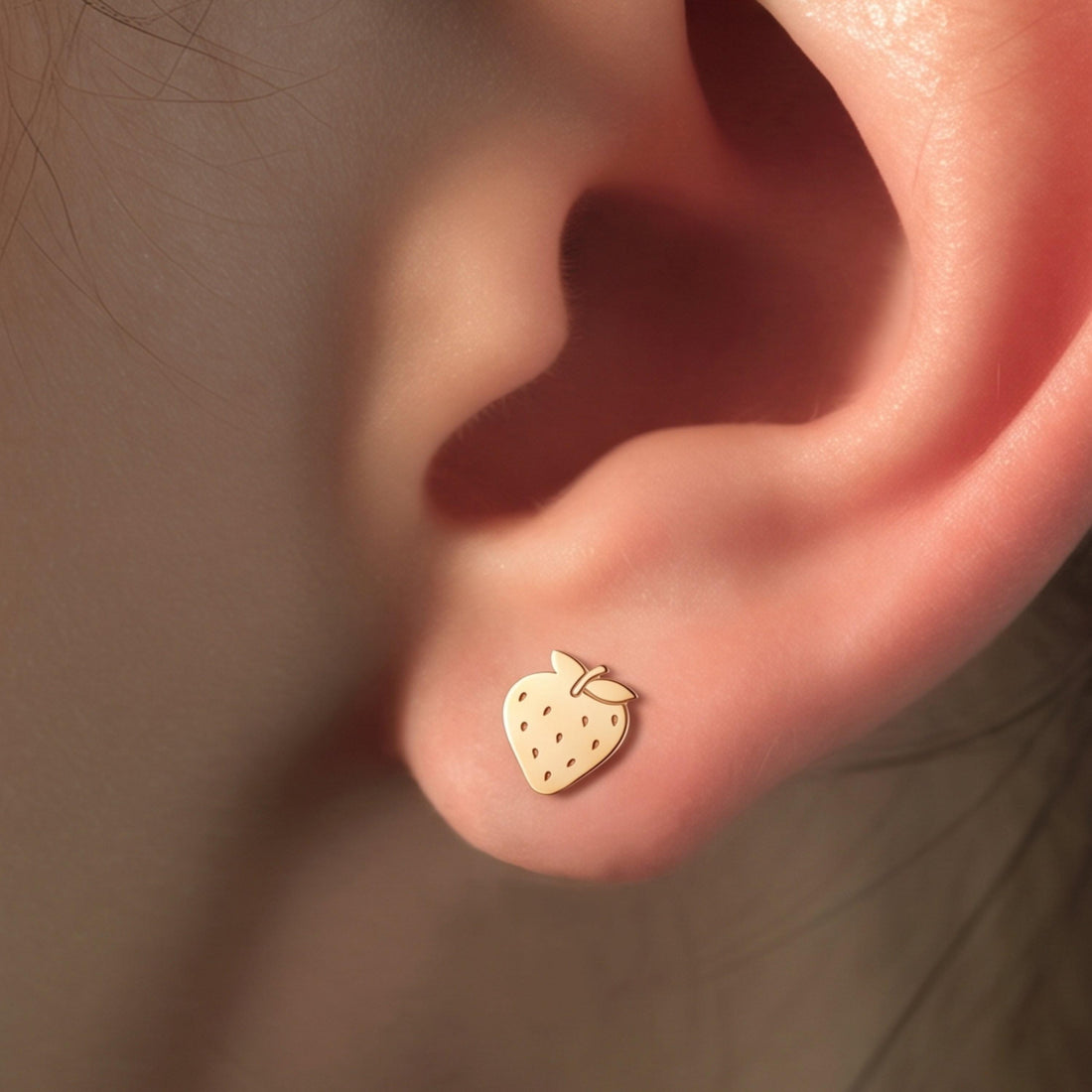 Strawberry Charm Stud Earrings