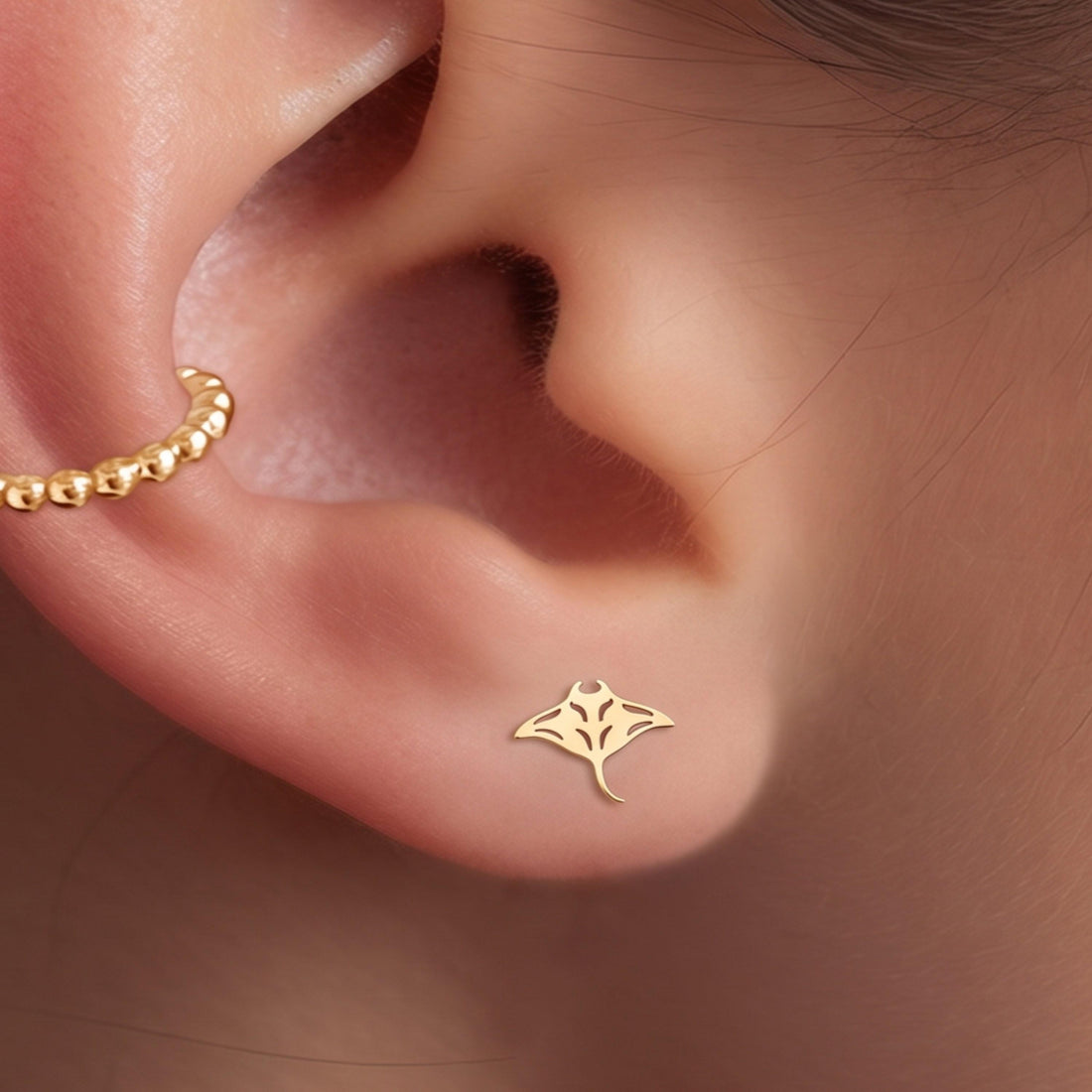 Manta Ray Stud Earrings