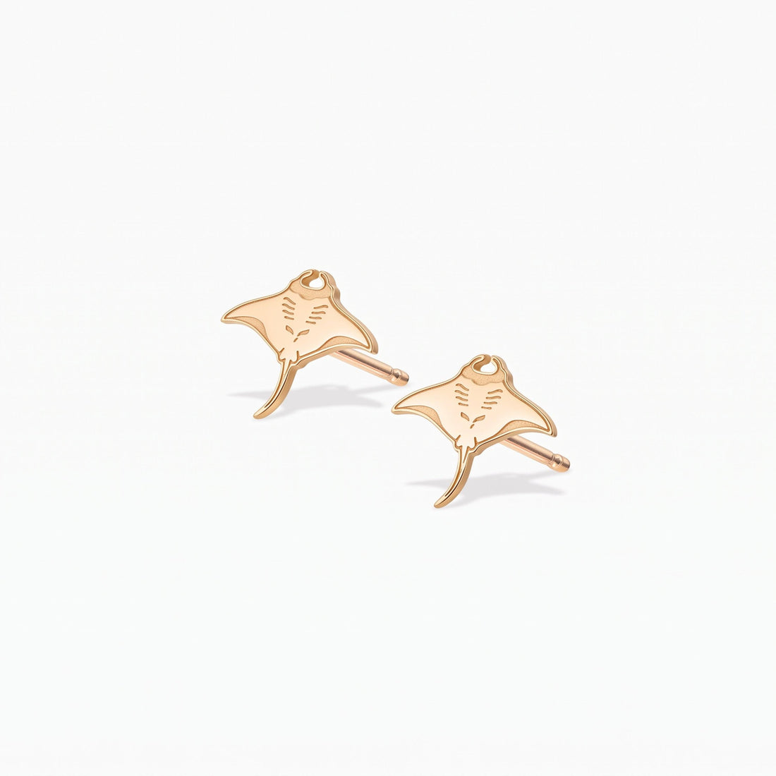 Manta Ray Charm Stud Earrings