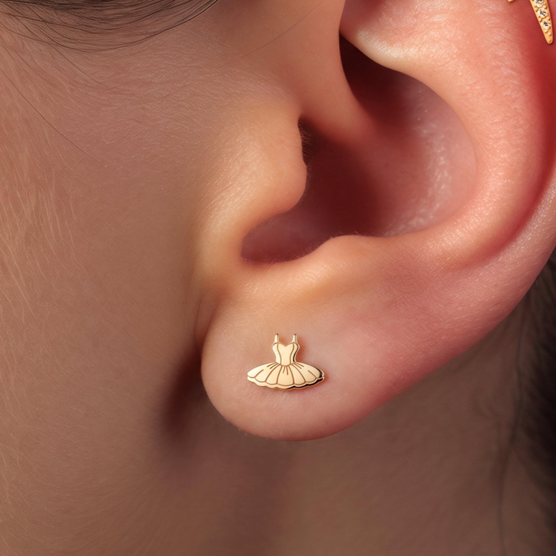 Ballet Dress Dancer Stud Earrings