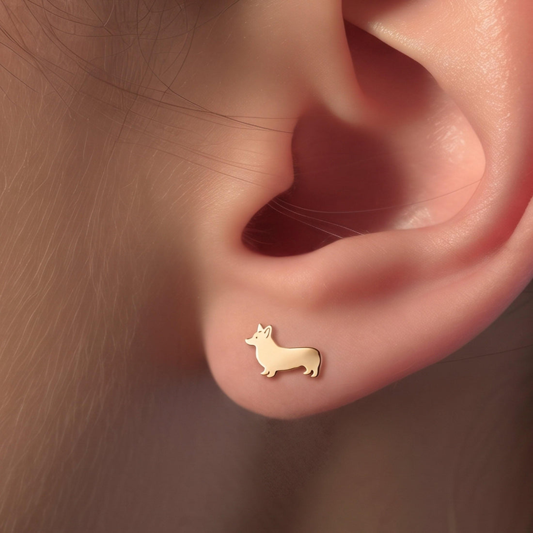Corgi Charm Stud Earrings