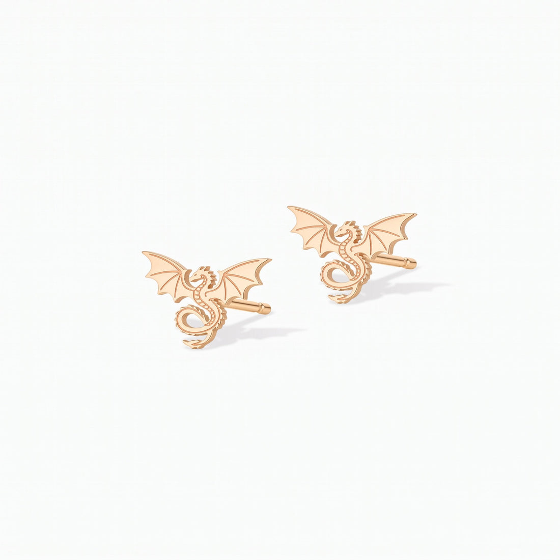 Winged Dragon Charm Stud Earrings